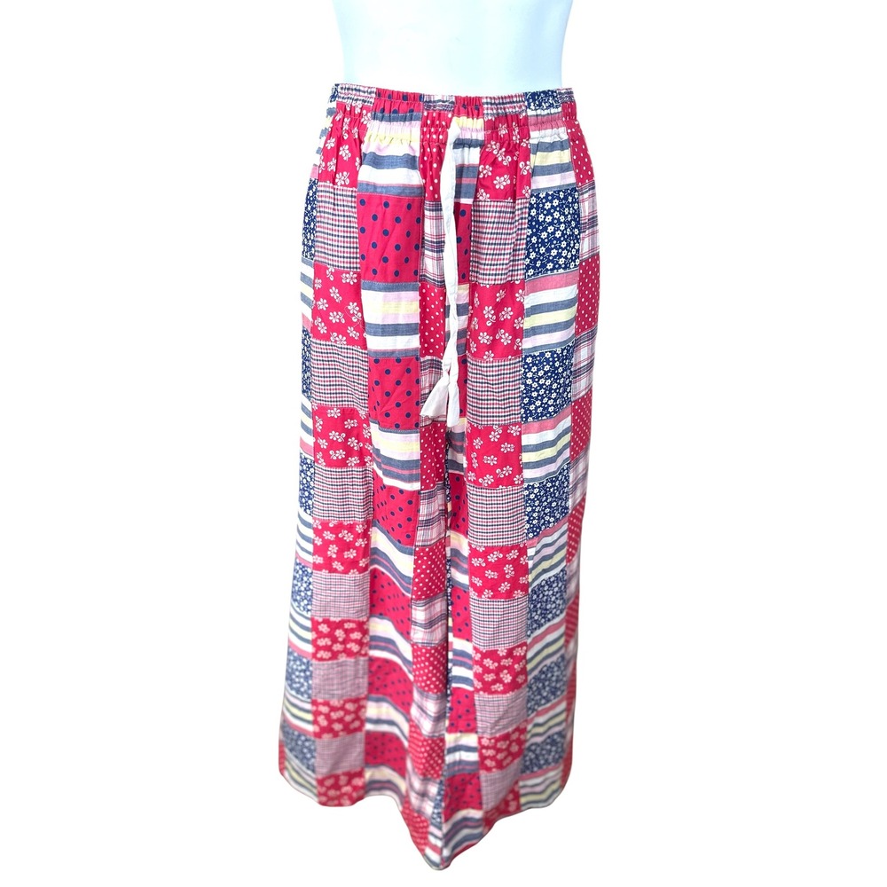 Kaantha Karma NWOT SZXL Patchwork Quilted Wide Leg Pants  Multicolor Handcrafted